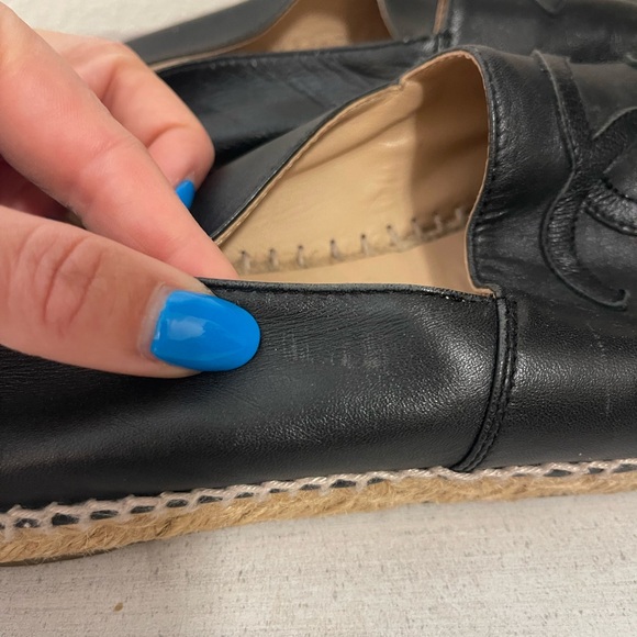Chanel CC Black Lambskin Leather Espadrilles - Picture 8 of 16